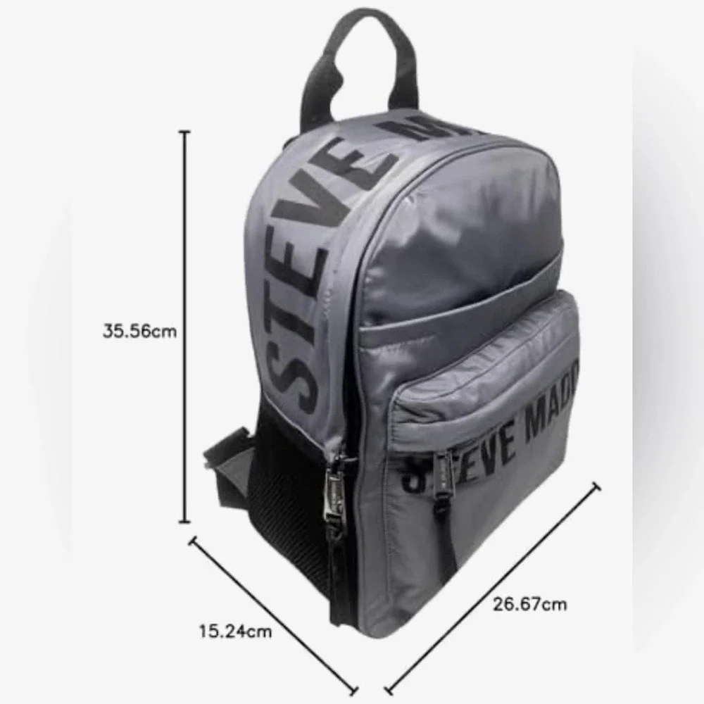 Steve Madden Taupe Nylon Logo Backpack with Detachable‎ Pouch NWT